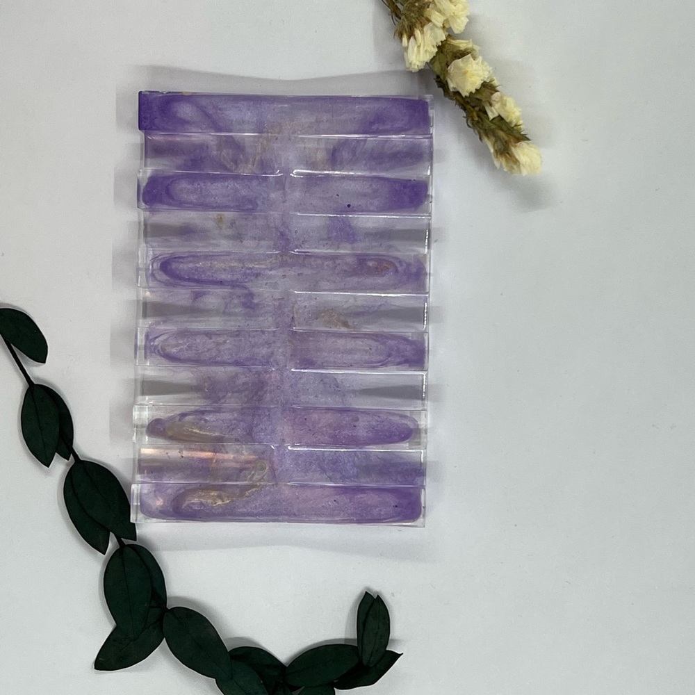Purple soap tray